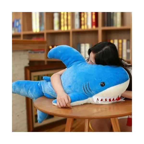 LfrAnk Requin Peluche poupée Fille Oreiller garçon Mignon Enfants Jour Cadeau Anniversaire Cadeau de Noël 90cm 1