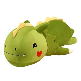 MagiDeal Oreiller de couchage en peluche de dinosaure en peluche pour décor de chambre à coucher, Vert 80cm