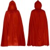 Cape à Capuche，Carnaval Déguisement Costume Capes，pour Halloween, Noël, Faucheuse, Vampire, Cosplay/Rouge. 130cm 