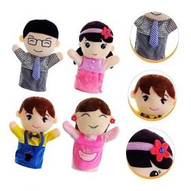 ibasenice 4 Pièces Famille Marionnette Enfants Poupées Doigt Poupée Jouet Nouveauté Doigt Marionnette Narration Accessoire Pe