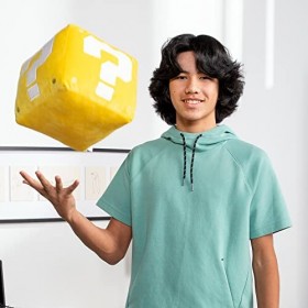 Club Mocchi Mocchi Tomy - Peluche Nintendo Super Mario Bloc Point dinterrogation Mega 38 cm - Jouets Doux Super Mario à Coll