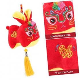 ibasenice 8 Pièces Lapin en Peluche Poupée Lapin du Nouvel an Chinois Peluche Zodiaque Chinois Jouets en Peluche Mini-Animaux