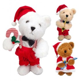 Rrichmaan Jouet Peluche De Noël Qui Danse Et Chante 15" Peluche De Noël avec Musique Et Lumières Ornements De Noël Jouet en P