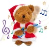 Rrichmaan Jouet Peluche De Noël Qui Danse Et Chante 15" Peluche De Noël avec Musique Et Lumières Ornements De Noël Jouet en P