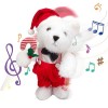 Rrichmaan Jouet Peluche De Noël Qui Danse Et Chante 15" Peluche De Noël avec Musique Et Lumières Ornements De Noël Jouet en P