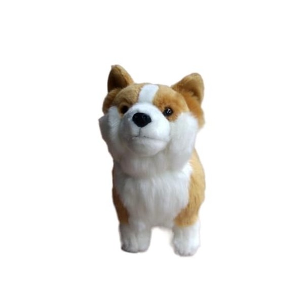 Jouet de Simulation de Chien de Compagnie Super Mignon, poupée en Peluche Corgi Gallois Debout, Cadeau Doux et Mignon