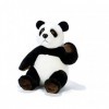 Plush & Bao 8029956159480 Peluche Panda Assis 35 cm Animaux du Bois, forêt et Savane, Multicolore
