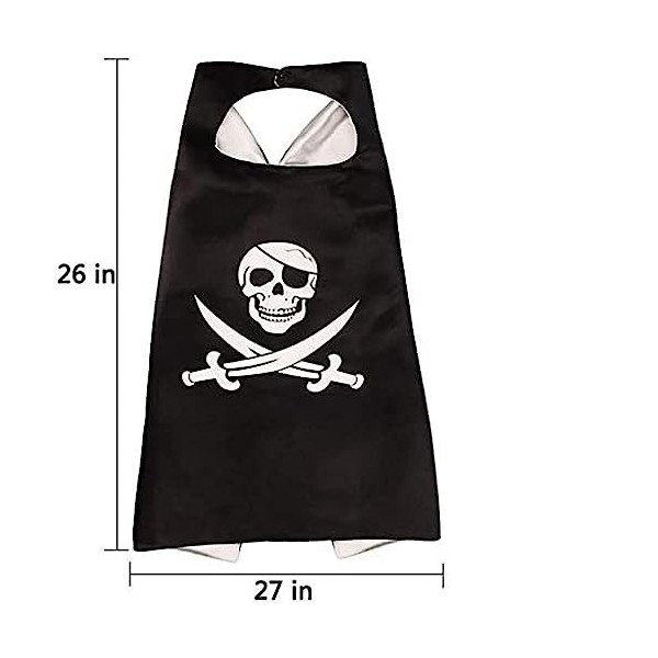 Ensemble de Pirates pour Capes dhalloween avec Cache-œil de Pirate Cape de Pirate pour Les Accessoires de fête dhalloween.