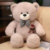 Nouveau Kawaii Rose Teddy Bear Poupée Oreiller Rembourré Soft Curly Bow Tie Bear Peluche Toys Nice Valentine’s Cadeau pour Pe