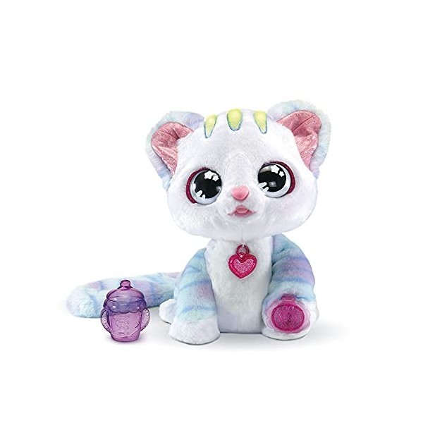 VTech - Ruby, Mon Chat Paillettes Magiques, Peluche Interactive – Dés 3 Ans - Version FR