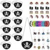 48 Pièces Pirate Accessoires Set, Cache-œil de Pirate, Pirate Bracelets, Pirates Bagues, Pirate Faux Moustache pour Halloween