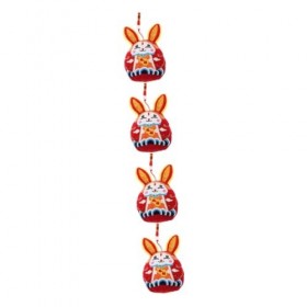 Abaodam 4 Pièces Ornement De Lapin Wufu Poupée Lapin du Nouvel an Chinois Année De La Poupée Lapin Décorations Darbres du No
