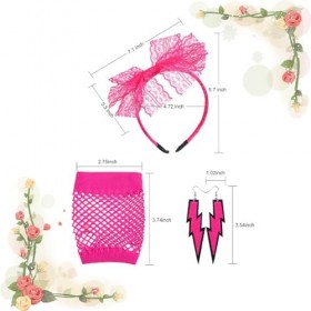 80s Fête Accessoires Néon,Déguisement Année 80 Accessoire,80s Serre-Tête en Dentelle,Années 80 Costume Accessoires,Année 80s
