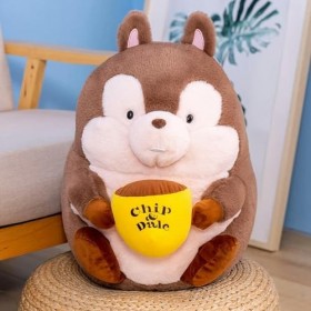 Dessin Animé Écureuil À Fourrure Jouets En Peluche Poupée En Peluche De Dessin Animé Oreiller En Peluche Mignon Décoration À 