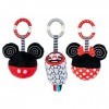KIDS PREFERRED Disney – Lot de 3 jouets à suspendre Mikcey Mouse et Minnie Mouse pour bébé – Peluche froissée noire et blanch