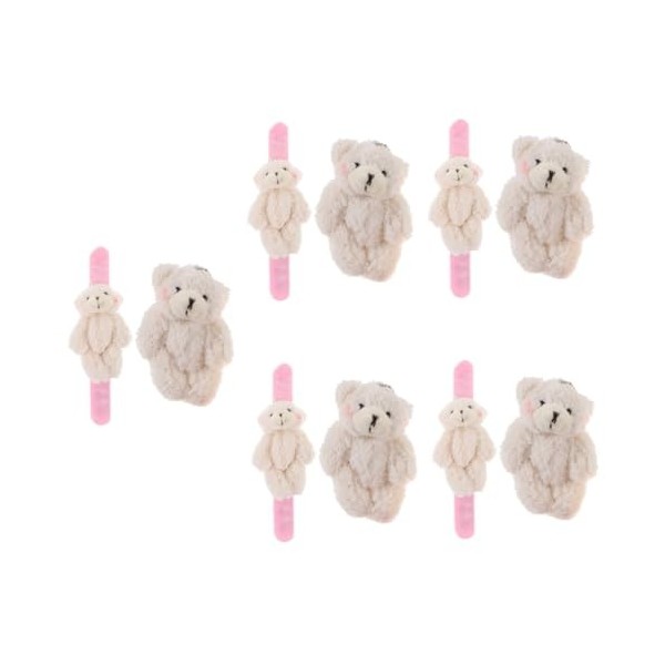 Totority 10 Pièces Anneau De Claque dours en Peluche Jouets De Bracelet pour Enfants Bracelets De Claque pour Enfants Cadeau