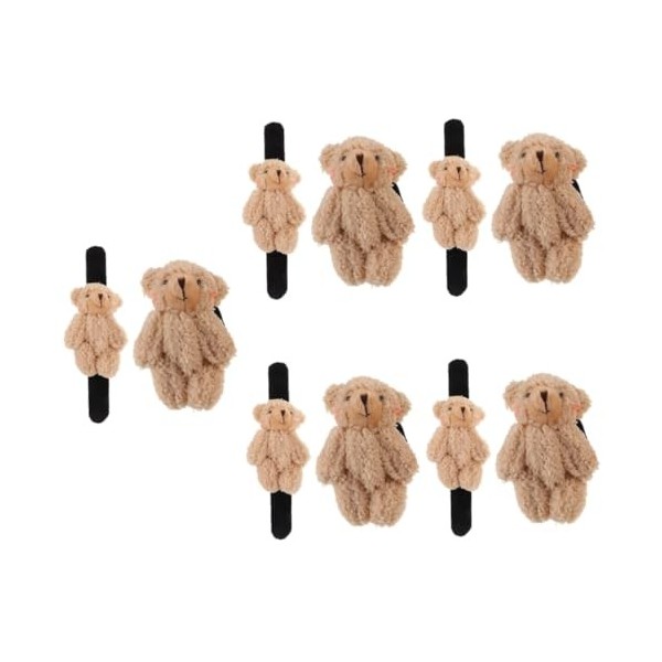 Totority 10 Pièces Anneau De Claque dours en Peluche Jouets De Bracelet pour Enfants Bracelets De Claque pour Enfants Cadeau