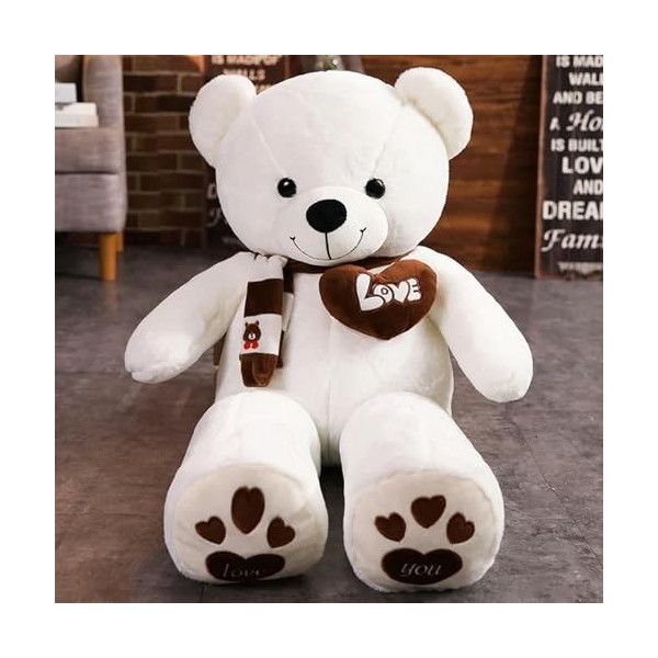 EacTEL Ours en Peluche avec écharpe en Peluche Animal Ours en Peluche Jouet de poupée de Haute qualité Oreiller Enfants Cadea