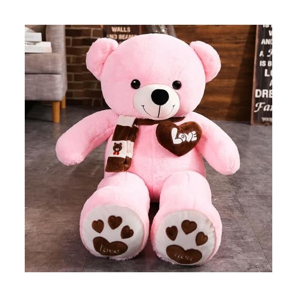 EacTEL Ours en Peluche avec écharpe en Peluche Animal Ours en Peluche Jouet de poupée de Haute qualité Oreiller Enfants Cadea