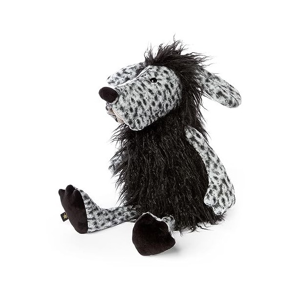 Sigikid 39859 Peluche Mad Sad, BeastsTown pour Enfants et Adultes, à Collectionner, Offrir, Jouer, câliner, Noir/Blanc/Chien