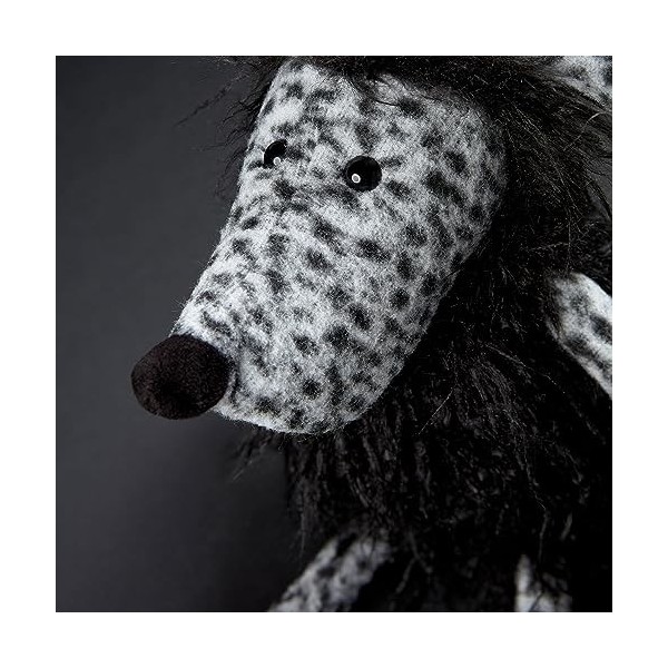 Sigikid 39859 Peluche Mad Sad, BeastsTown pour Enfants et Adultes, à Collectionner, Offrir, Jouer, câliner, Noir/Blanc/Chien