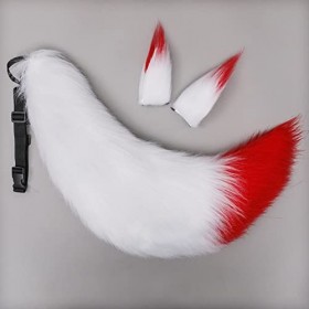 Ensemble daccessoires faits à la main avec oreilles de renard, pince à cheveux et queue de chevet, anime, cosplay, Halloween