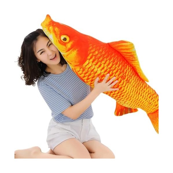 PaMut Joli 3D Poisson-Clown Poisson réaliste Jouets en Peluche Doux Poisson Rouge en Peluche canapé Oreiller créatif Annivers