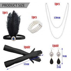 TYXHXTF Accessoire Année 20, Accessoires Gatsby Costume Set, Charleston Accessoires Femme, 1920 Accessoires, pour La Mascarad