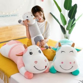 Dessin Animé Vache en Peluche Jouet Vache en Peluche Animal Poupée Oreiller Doux Décoration D’intérieur Cadeau Anniversaire C