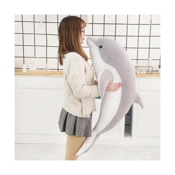 EacTEL Jouets en Peluche Dauphin Peluche Animal Oreiller Super Doux Mer Animal Poupée Garçon Fille Tapis De Couchage Cadeau A