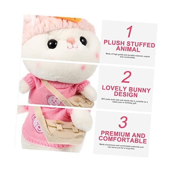 Toyvian 2 Pièces Pull Lapin Jouet Lapin en Peluche pour Enfants Jouet De Poupée Lapin Poupée en Peluche Lapin Jouet Lapin pou