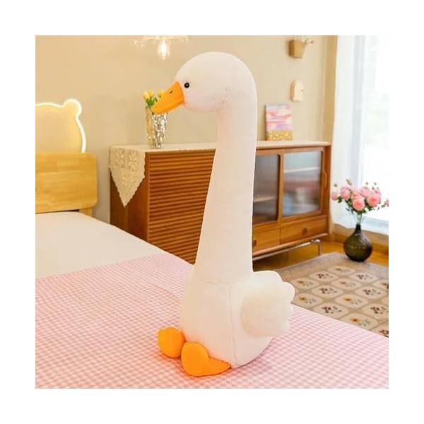 EacTEL Oie géante en Peluche Animal Kawaii Dinosaure Oreiller en Peluche Mignon Long Coussin décoratif Coussin Anniversaire C