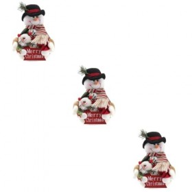 Toyvian 3 Pièces Ornement De Poupée De Noël Poupée du Père Noël Figurine De Collection Poupée en Peluche Poupée Bonhomme De N