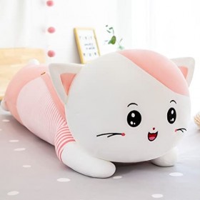 CILUA 50 cm-110 cm Mignon Chat en Peluche poupée Longue Bande Oreiller Grande poupée Fille Enfant Doux et Confortable Coussin