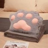 NOpinz Chat Créatif Patte Oreiller Flanelle Couverture Coloré Fourrure Animal Coussin Hiver Chaud Fille Cadeau Canapé Décorat
