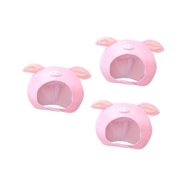 ibasenice 3 Pièces Mascarade En Peluche Chapeau Drôle En Peluche Animal Chapeau En Peluche Cosplay Couvre-Chef Peluche Cochon