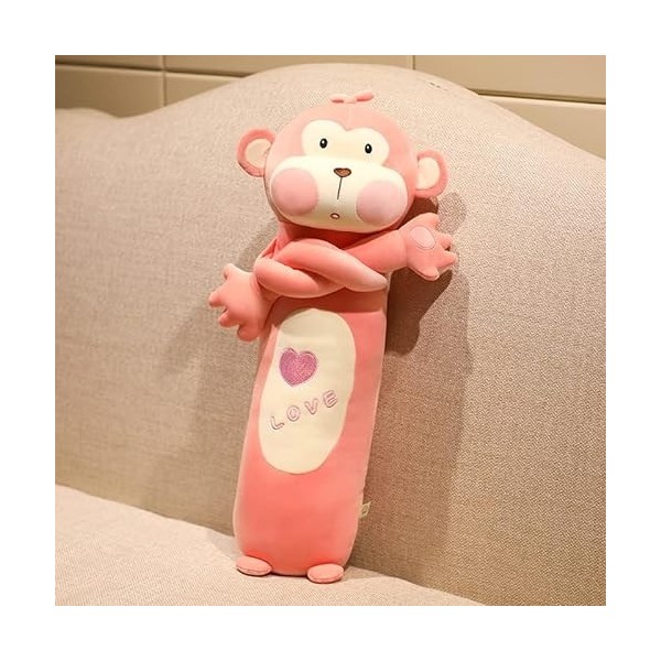 DHESSO 70 cm-110 cm Dessin animé Mignon Petit Singe Longue Bande Oreiller bébé Peluche Singe poupée Coussin créatif Chambre d