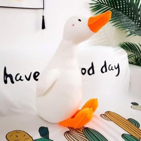 DHESSO 65 cm-110 cm Sable Sculpture Canard Oreiller en Peluche Jouet Poupée Grande Longue Poupée Filles Enfants Doux Coussin 