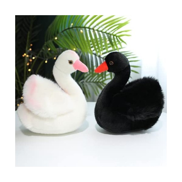 Ermano Peluche 2pcs Black Swan Peluche Jouet Cygne Blanc Couple Reine Swan Peluche Mariage décoration poupée comme Cadeau de 