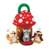 Bundaloo Jouets danimaux de la forêt en peluche avec sons – Ensemble de jeu en peluche avec adorables animaux de la forêt pa