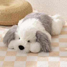 EacTEL Peluche Chien Peluche Jouet Kawaii Chiot Peluche Animal Dessin animé Mignon poupée Cadeau de Noël Mignonne Fille décor