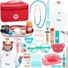 MUOIVG Malette Docteur Enfant, malette Docteur Jouet avec stéthoscope, seringue, Thermomètre et Beaucoup d’Autres Accessoires