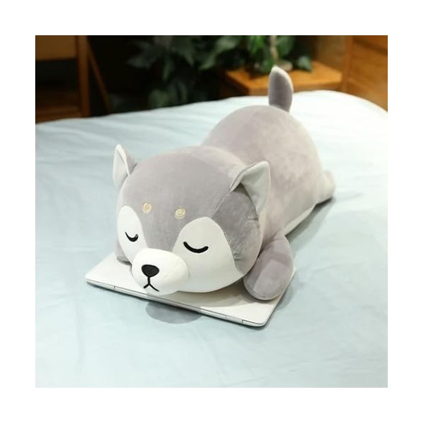 EacTEL Géant Husky Peluche Jouets Gros Chien Chiot Animaux Grande Taille Coussin Poupée Cadeau D’Anniversaire Enfants Fille C