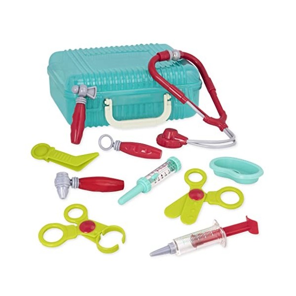 Battat- KIT DE Docteur Trousse de médecin – Jeu d’Imitation – pour Enfants de 3 Ans et Plus 11 pièces , BT2537Z, Bleu