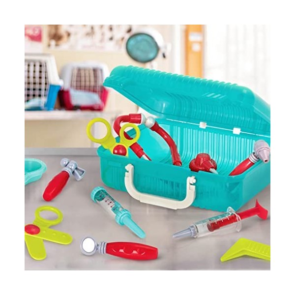 Battat- KIT DE Docteur Trousse de médecin – Jeu d’Imitation – pour Enfants de 3 Ans et Plus 11 pièces , BT2537Z, Bleu