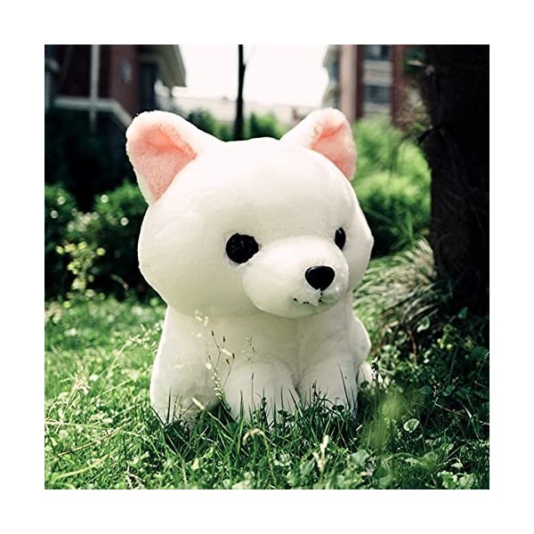 Ermano Peluche 40 cm Dessin animé Blanc Renard à Longue Queue Peluche Jouet Animal empaillé Renard Jouet Cadeau danniversair