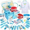 BUYGER Malette Docteur Enfant Jouet avec Déguisement de Docteur, Kit Medecin Outils Stetoscope Cadeau pour Garçon et Fille B