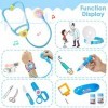 BUYGER Malette Docteur Enfant Jouet avec Déguisement de Docteur, Kit Medecin Outils Stetoscope Cadeau pour Garçon et Fille B