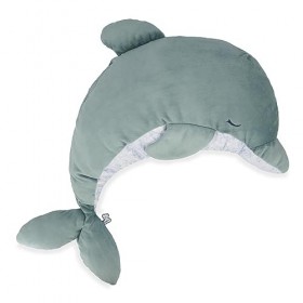 Kaloo - Petit Calme - Peluche Dauphin Vert 60 cm - Peluche Bébé Apaisante - Grande Peluche Douce Évolutive avec Sachet de Lav