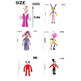 Issua Lot de 8 10-12 Pouces Cirque numérique en Peluche Jaxx et pomni, poupée Joker et Lapin dans Le Cirque numérique pour 